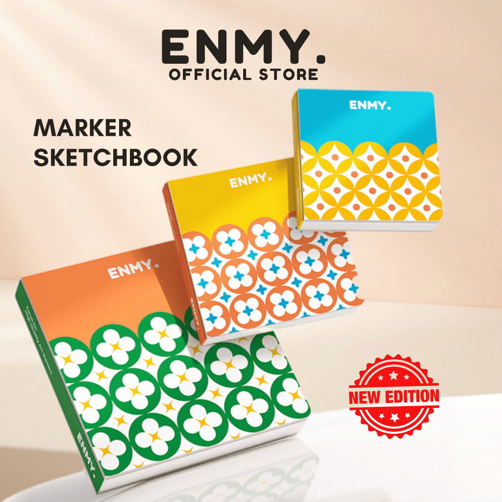 ENMY Marker Pad Cotton Pulp Bleedproof Square Drawing Book 300gsm กระดาษหนาพิเศษ Sketchbook