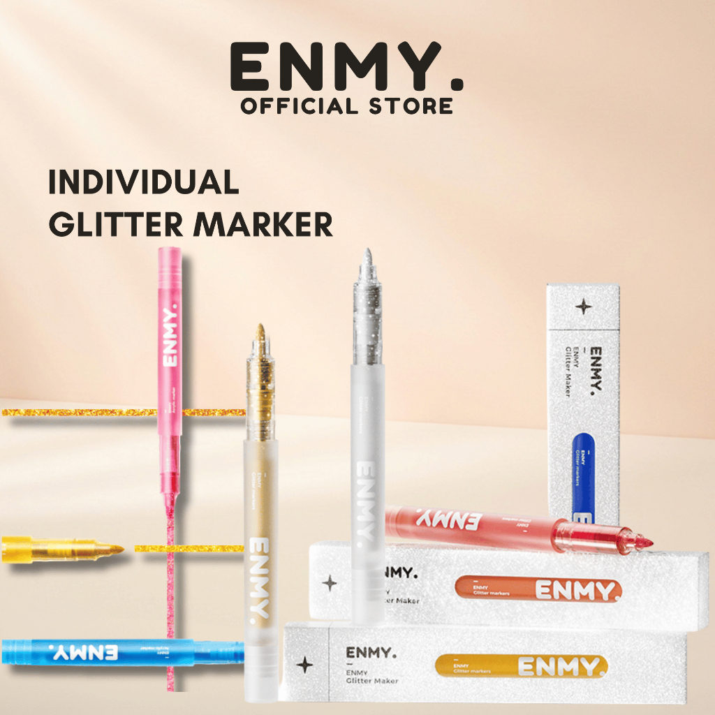 ENMY ส่วนบุคคล Glitter Marker ปากกา Shimmer Metallic Gold Silver Pearlescent Art Markers