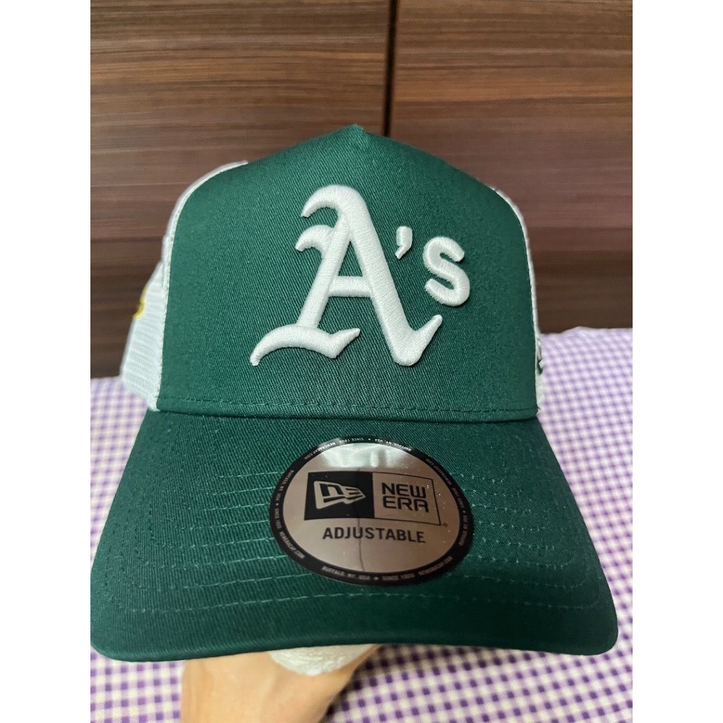 NE Trucker Oakland Athletics AOP Evergeen หมวกเบสบอล Snapback แบบปรับได้