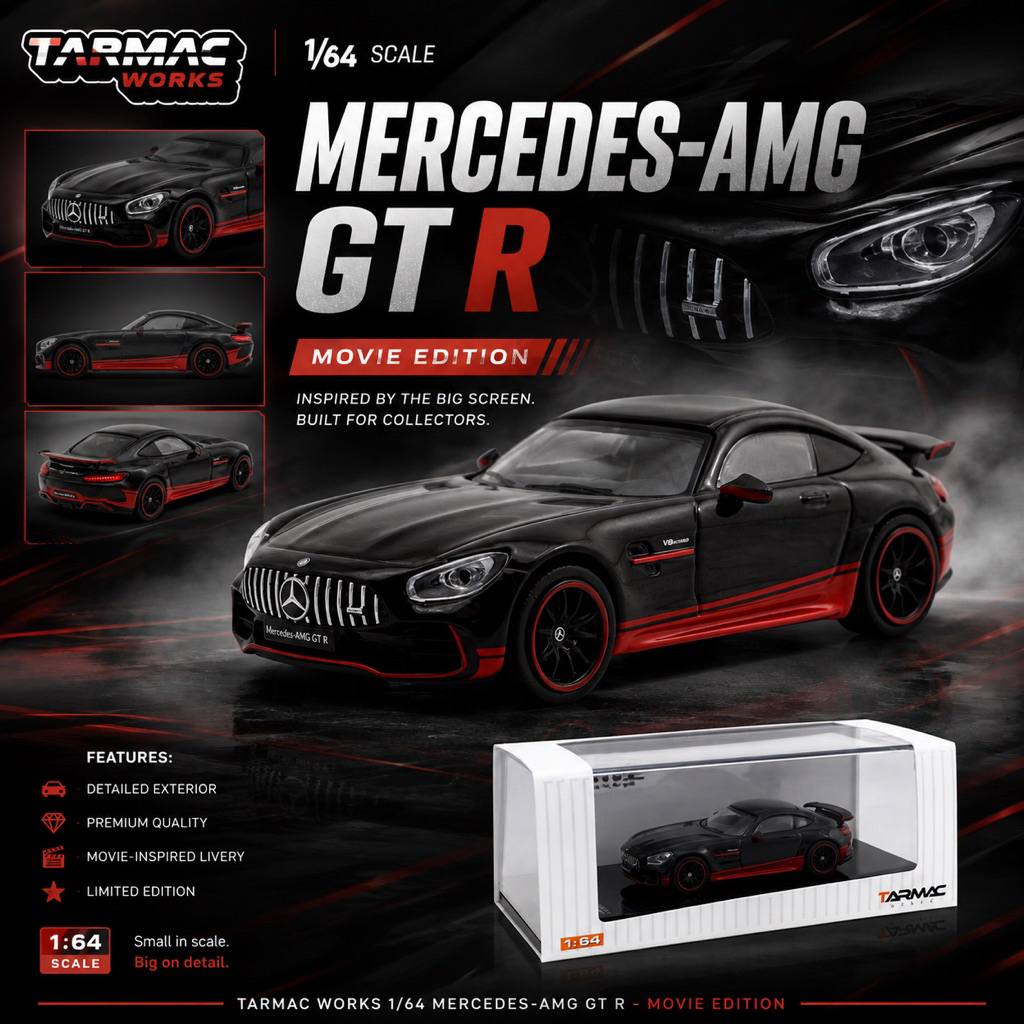 TARMAC WORKS 1/64 MERCEDES AMG GT R - MOVIE EDITION