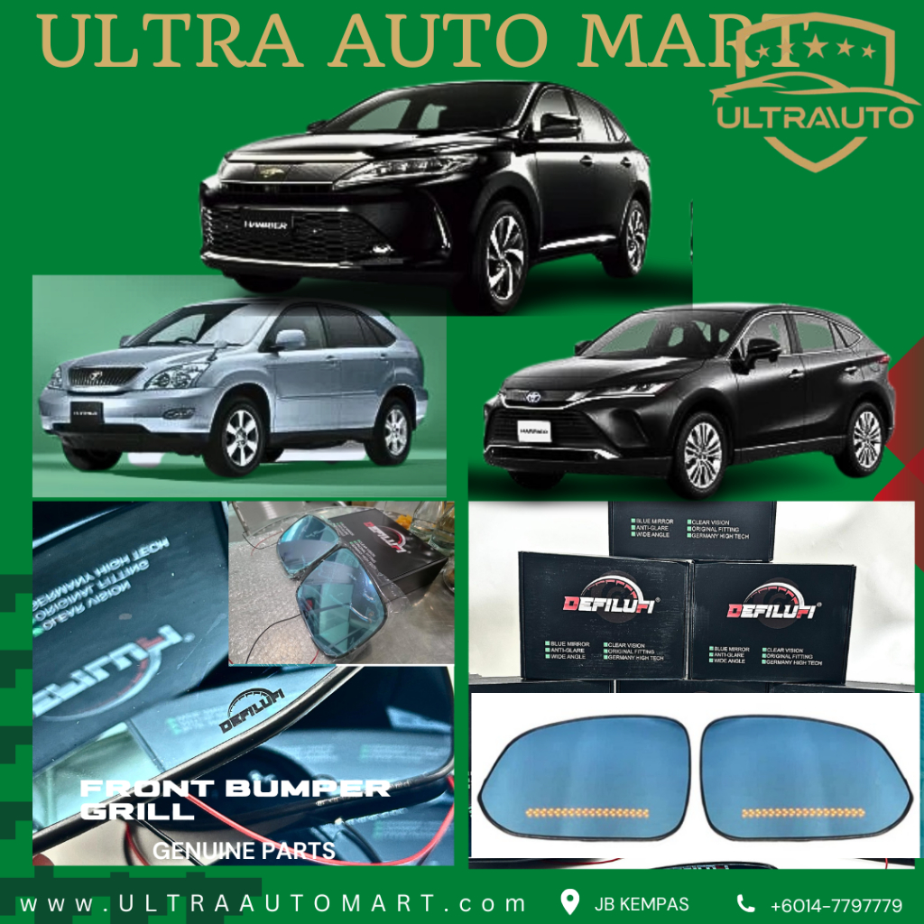 TOYOTA HARRIER XU30 XU60 XU80 ด้านข้างกระจกป้ายพร้อมไฟ LED BLUE VISION