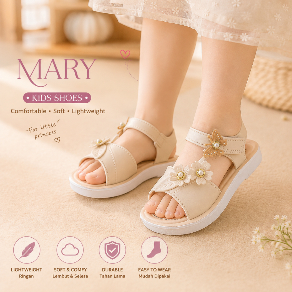 MaryKids Fashion Flower Design Slippers & Sandal / Sandal Budak Perempuan Kids Sandal Girl Sandal