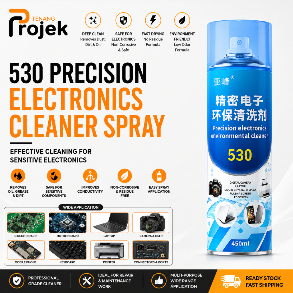 530 Precision Electronics Cleaner Spray 450ml Contact Cleaner PCB Circuit Board Cleaner สเปรย์ทําควา