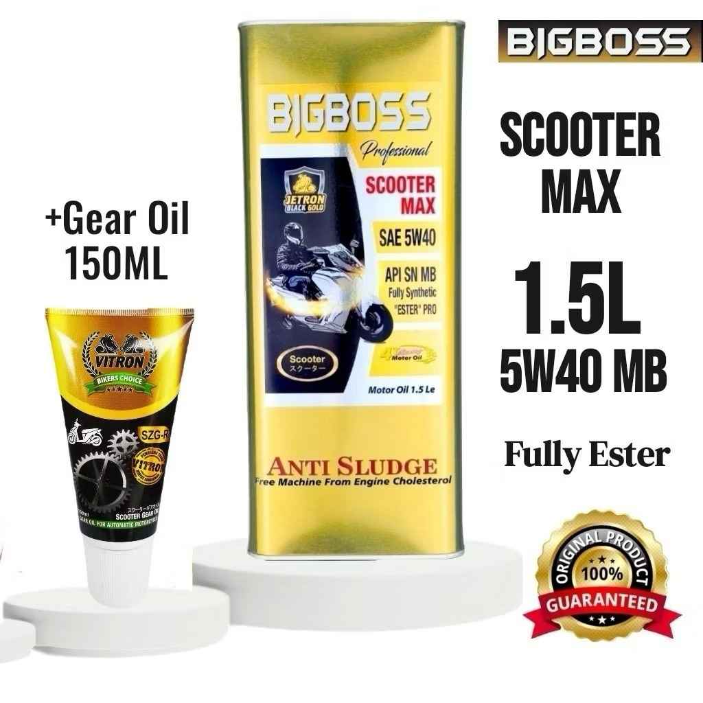 JETRON BIGBOSS Z-SCOOTER MAX 5W40 SCOOTER EXPERT 10W40 SN MB FULLY SYNTHETIC *ESTER* ~ FULLY SYNTHET
