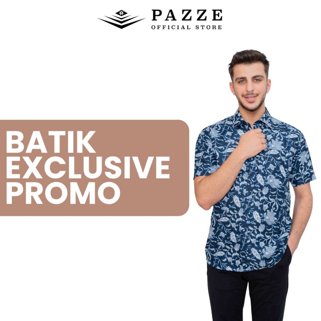 [ Pazze Baju Batik Slim Fit แขนสั้น SS30403