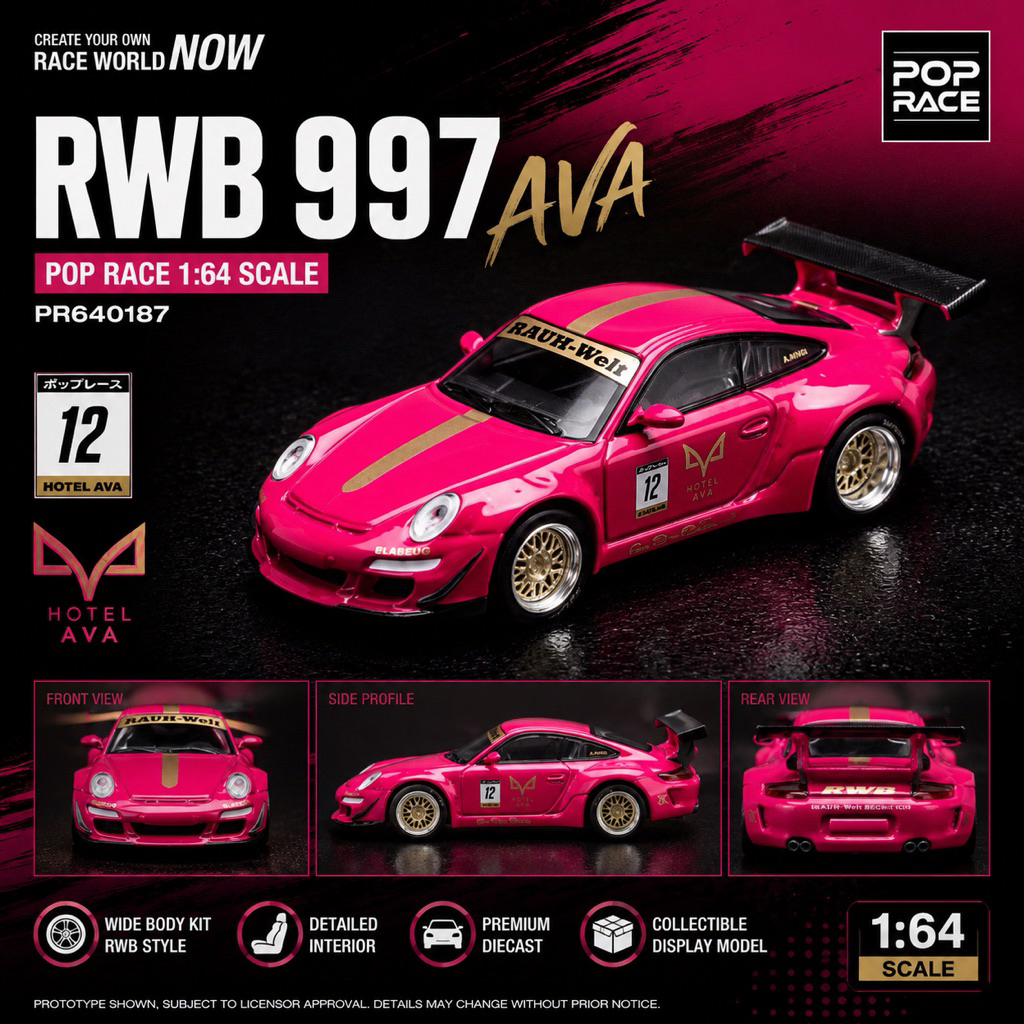 POP RACE 1/64 PR640187 RWB 997 AVA