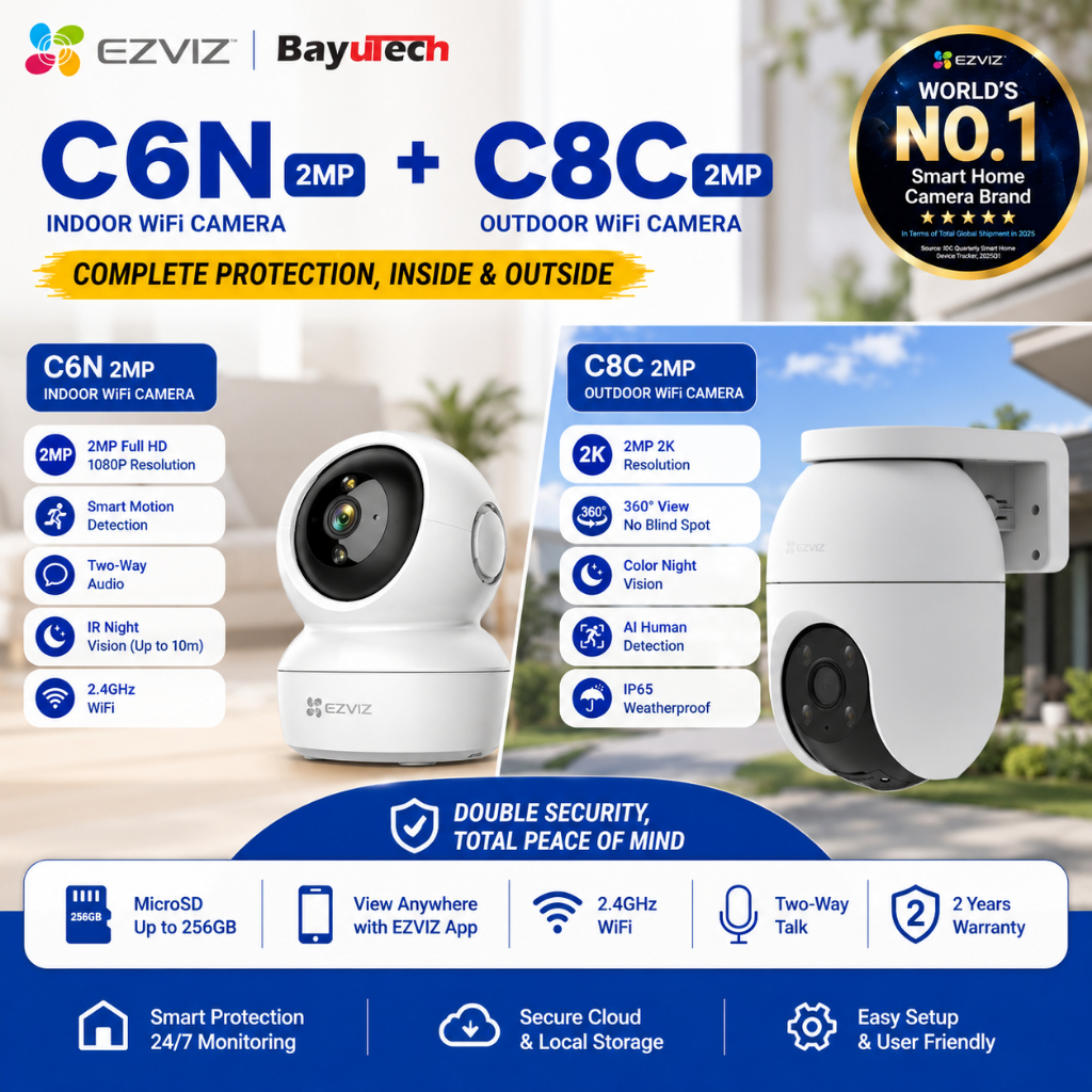 EZVIZ WiFi Security Camera C6N G1 C8C Combo Set ในแพ็คเกจ 2K 3K 4K กล้องในร่มหรือกลางแจ้ง