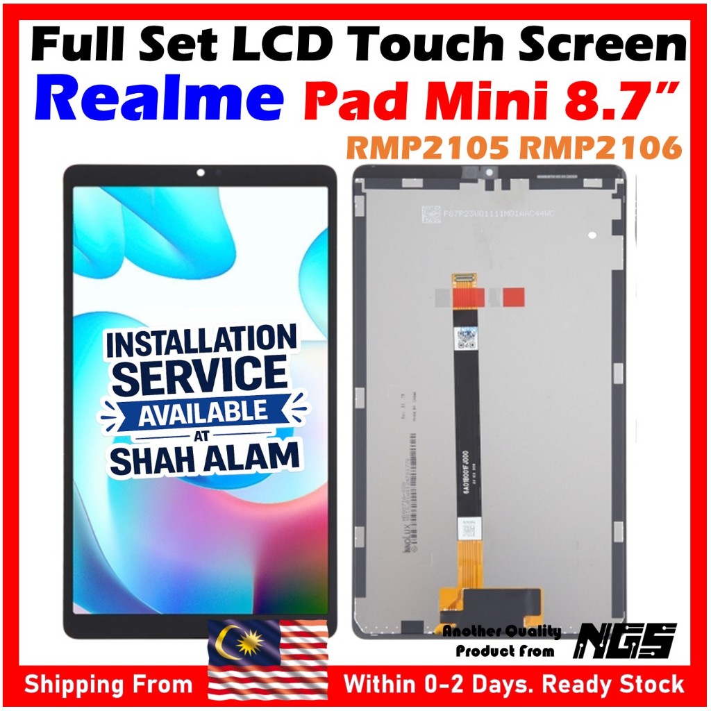 NGS ยี่ห้อชุดหน้าจอสัมผัส LCD สําหรับ REALME Pad Mini 8.7 "RMP2105 RMP2106