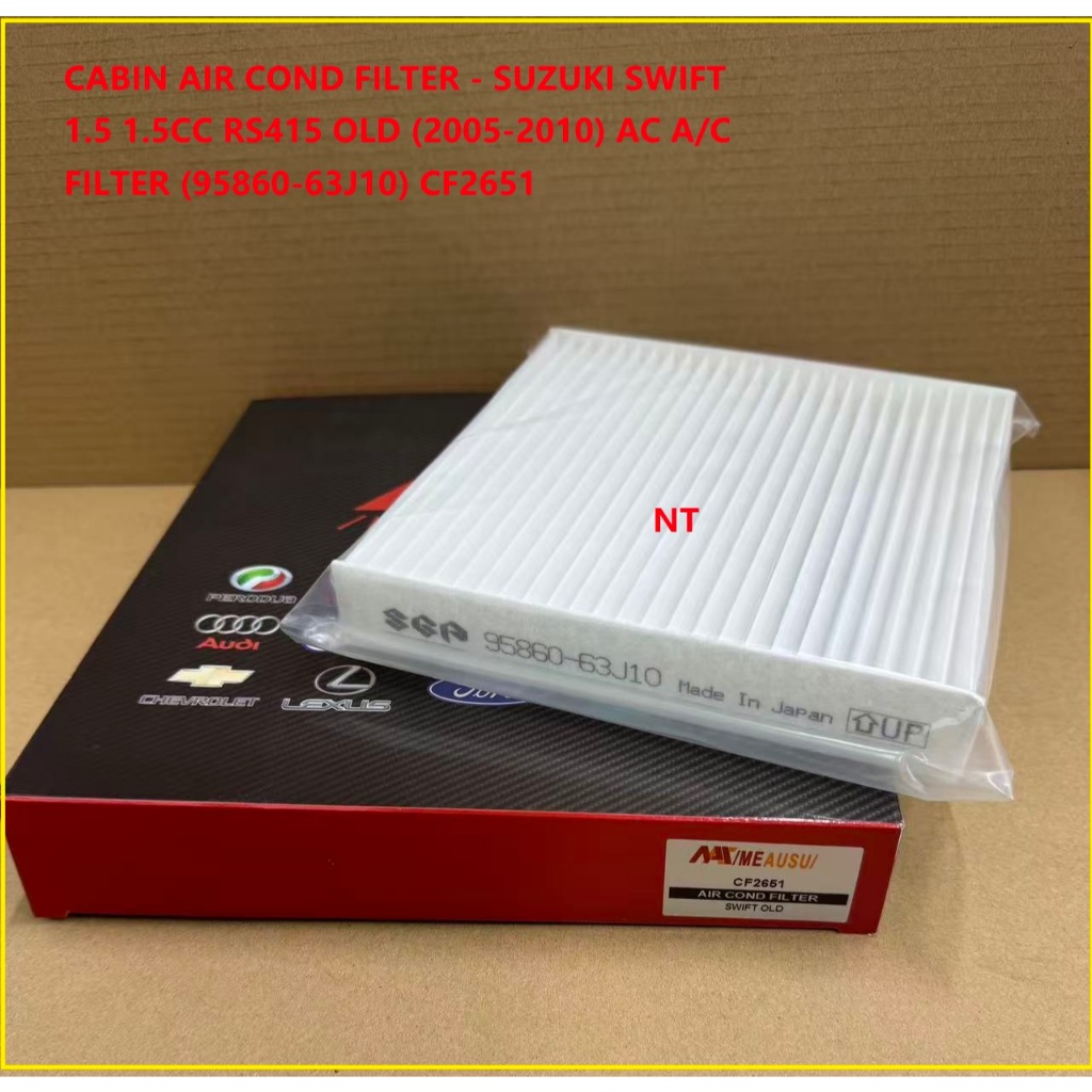 CABIN AIR COND FILTER - SUZUKI SWIFT 1.5CC RS415 OLD (2005-2010) AC A/C FILTER (95860-63J10) CF2651