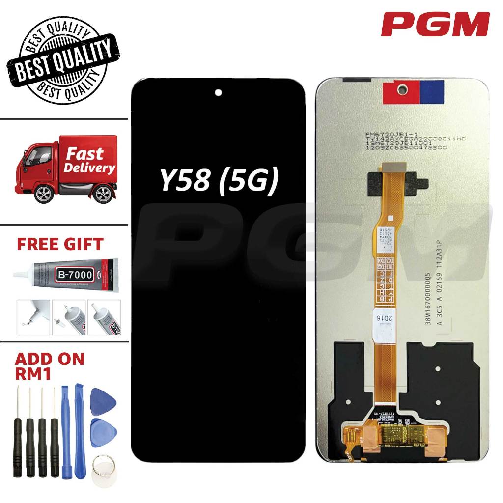 จอแสดงผล LCD หน้าจอสัมผัสที่รองรับ VV Y58 5G/ IQOO Z9X 5G/ Y200I 5G/ Y200I 5G/ Y200T 5G/ T3X 5G โดย 