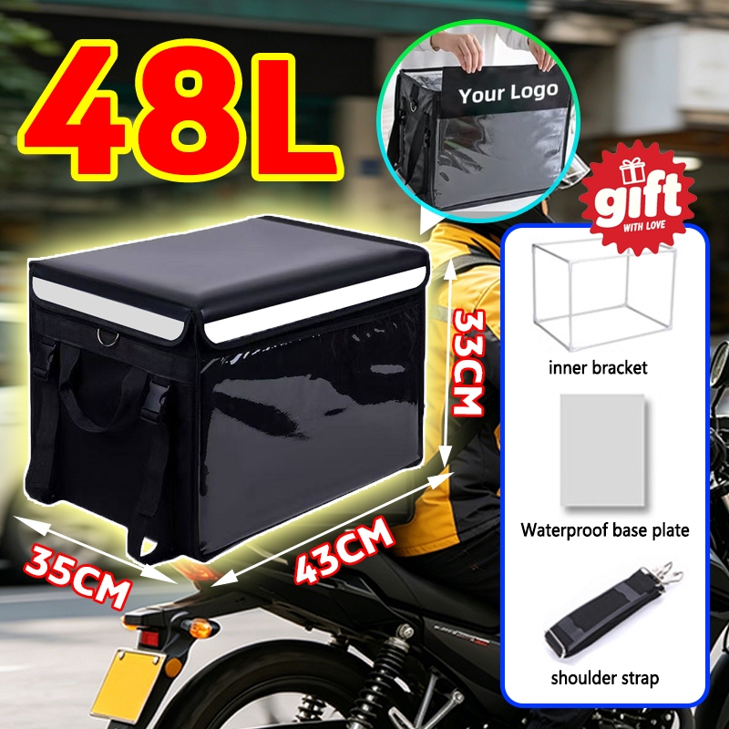 32/48LFood Delivery Bag Beg Penghantaran Makan Sling Bag Hantar Motorcycle Insulated Grab Delivery B