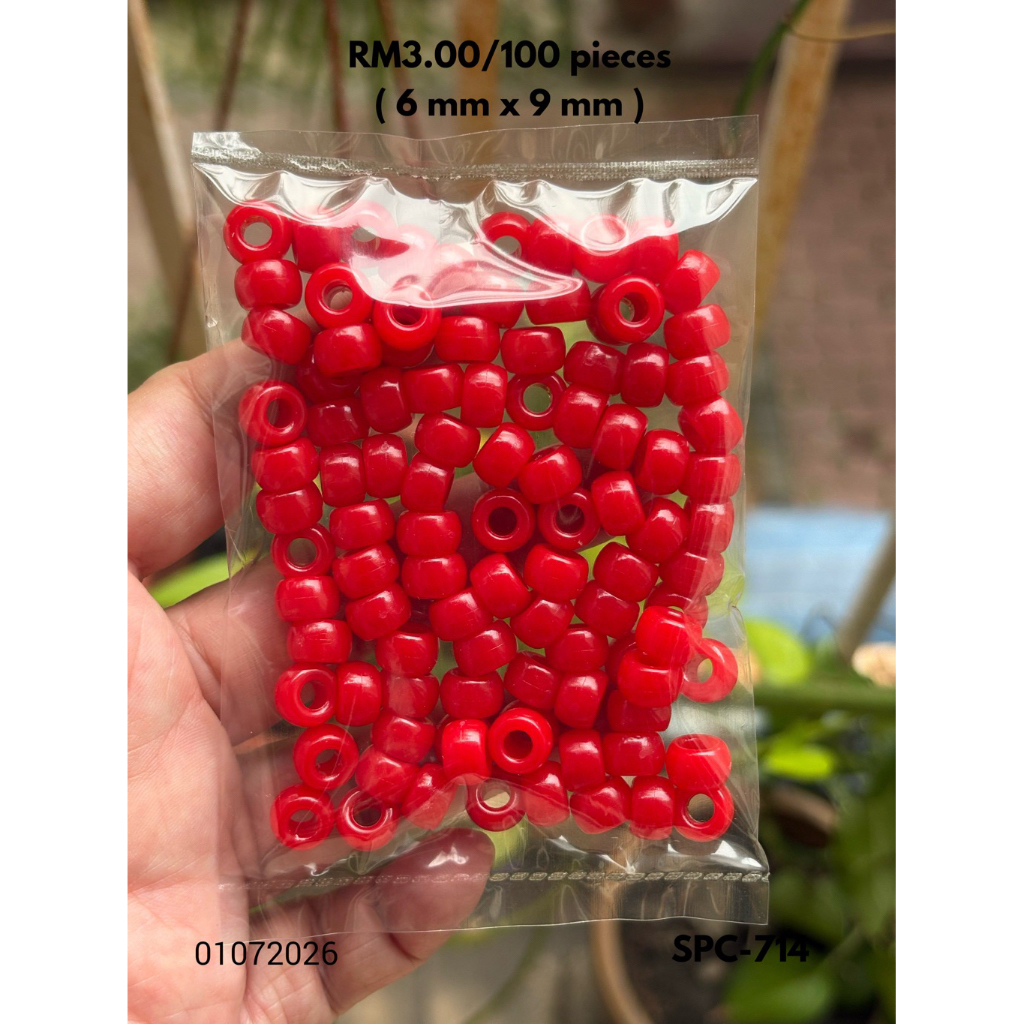 RM3.00/100 ชิ้น - SPC-714 - Manik - ลูกปัด - 6 mm x 9 mm