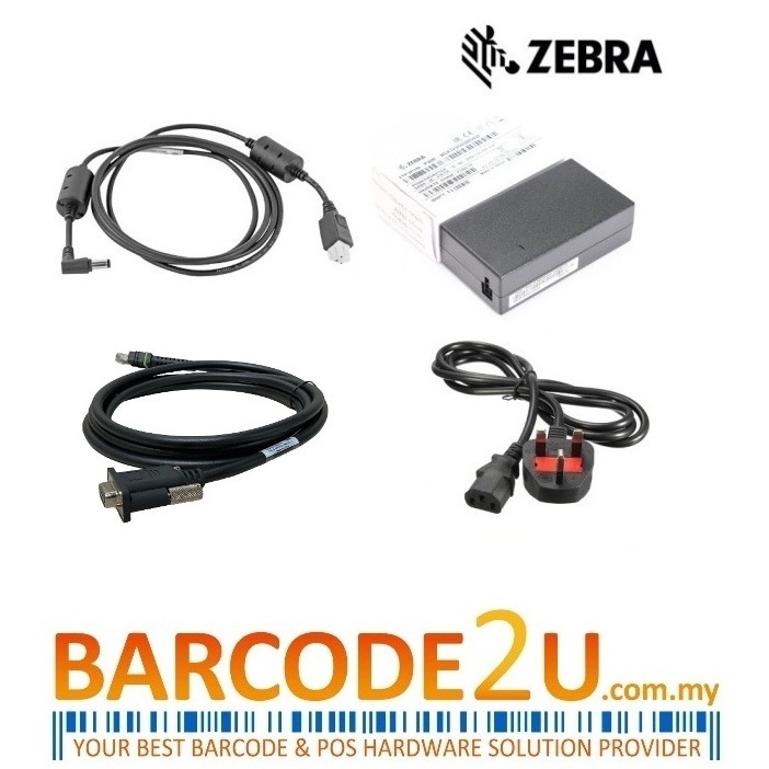 สายอนุกรม Zebra DS3678 DS3608 RS232 พร้อมอะแดปเตอร์ AC Power