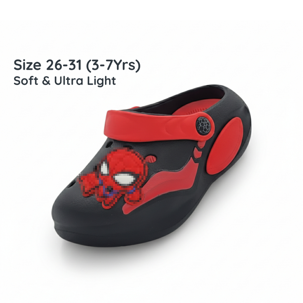 3-7Yrs Spiderman Kids Clogs รองเท้าแตะเด็กชายขนาด 26-31 Kasut Budak Lelaki Selipar Marvel รองเท้าการ