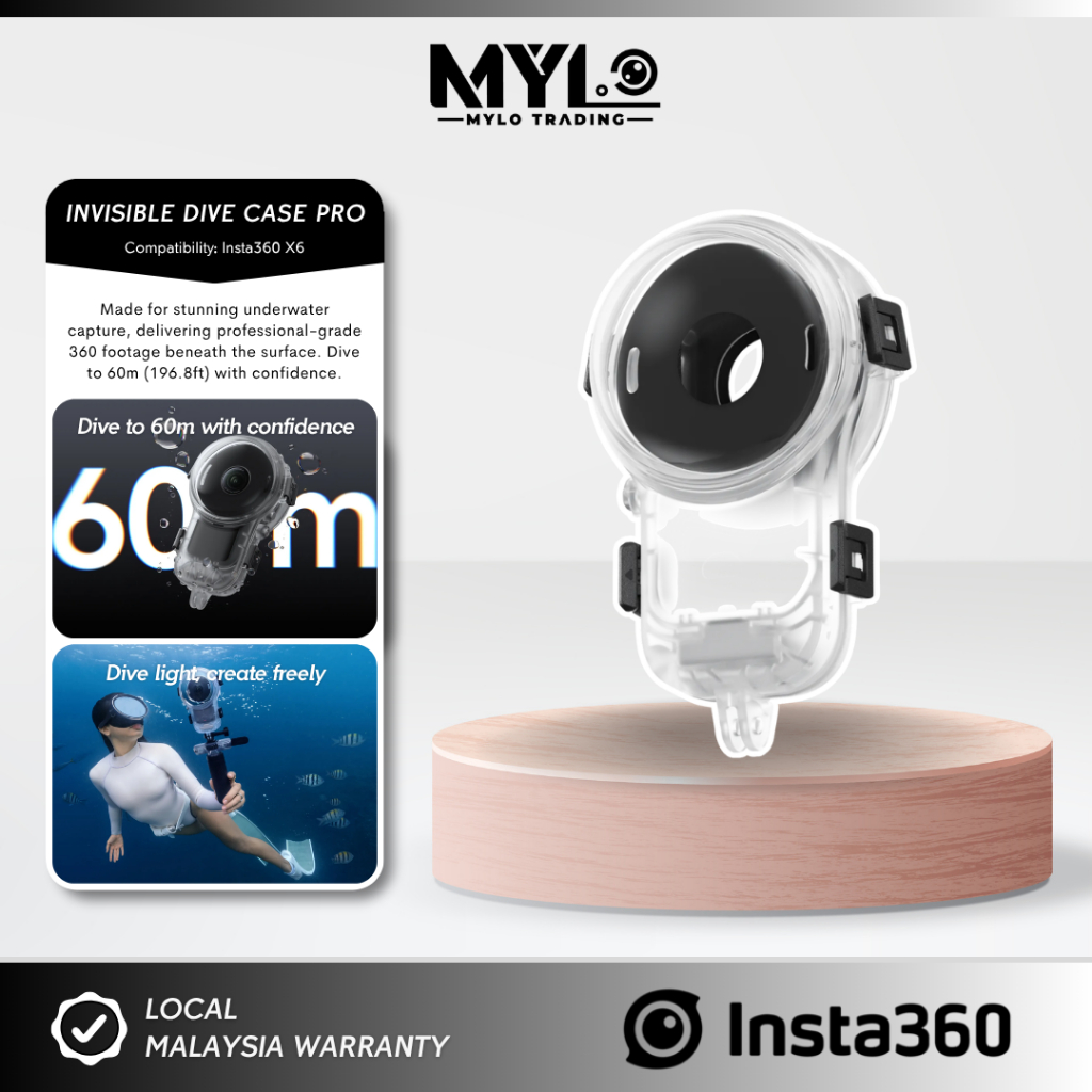 Insta360 X6 Insta360 X5 Insta360 X4 X4 Air Insta360 X3 เคสดําน้ําที่มองไม่เห็น - ที่อยู่อาศัยกันน้ํา