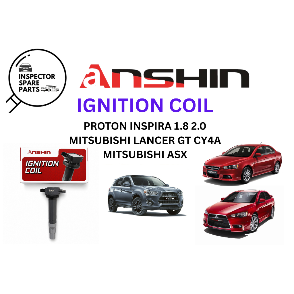 ANSHIN คุณภาพญี่ปุ่น PROTON INSPIRA 1.8 2.0 MITSUBISHI LANCER GT CY4A ASX IGNITION PLUG COIL 1832A01
