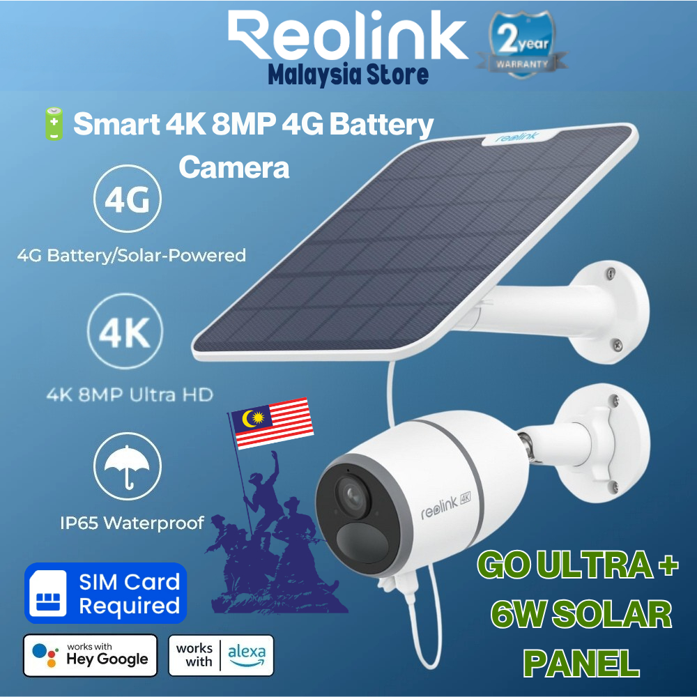 Reolink Go Ultra 4K 8MP 4G LTE พร้อมแผงโซลาร์เซลล์ IP Security กล้องวงจรปิดไร้สายกลางแจ้ง SimCard แบ