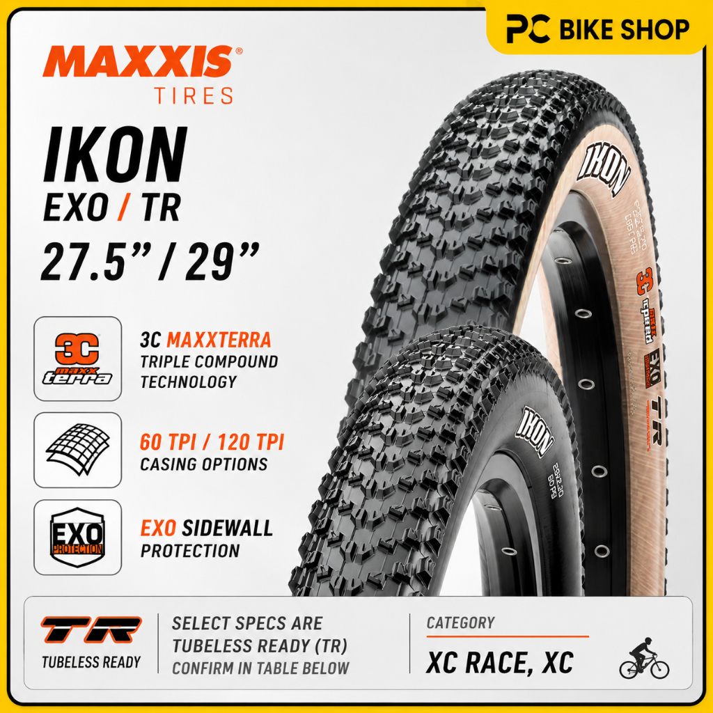 MAXXIS 27.5/29X2.2  IKON EXO/TR/BLACK/TANWALL MTB TAYAR 29 27.5 TIRE  Cycling Bicycle Basikal Tire 单