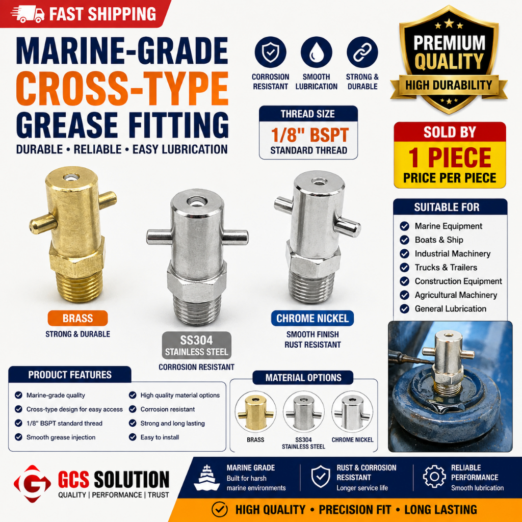 MARINE CROSS-TYPE GREASE FITTING 1/8" BSPT – ตัวเลือกหลากหลาย