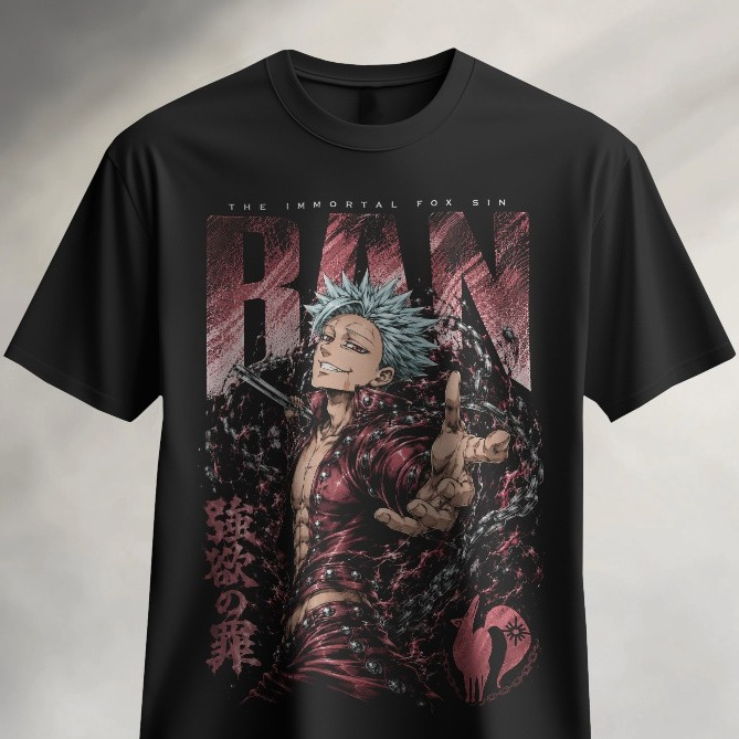 Baju Ban 7 Deadly Sins Unisex Cotton 100%