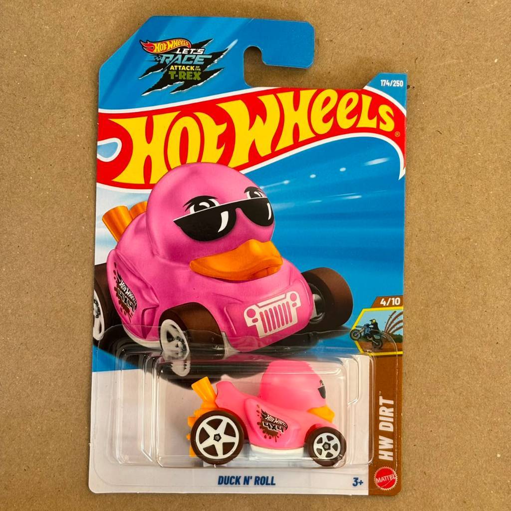Hot Wheels Duck N Roll - สีชมพู - Lets Race: Attack of the T-Rex ( 174/250 - 2026 Mix P - HW DIRT 4/