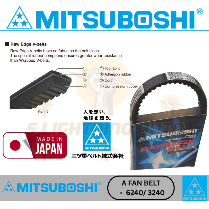 (6240/ 3240) FAN BELT MITSUBOSHI RECMF 3240 6240 (13 X 585) (A_BELT)