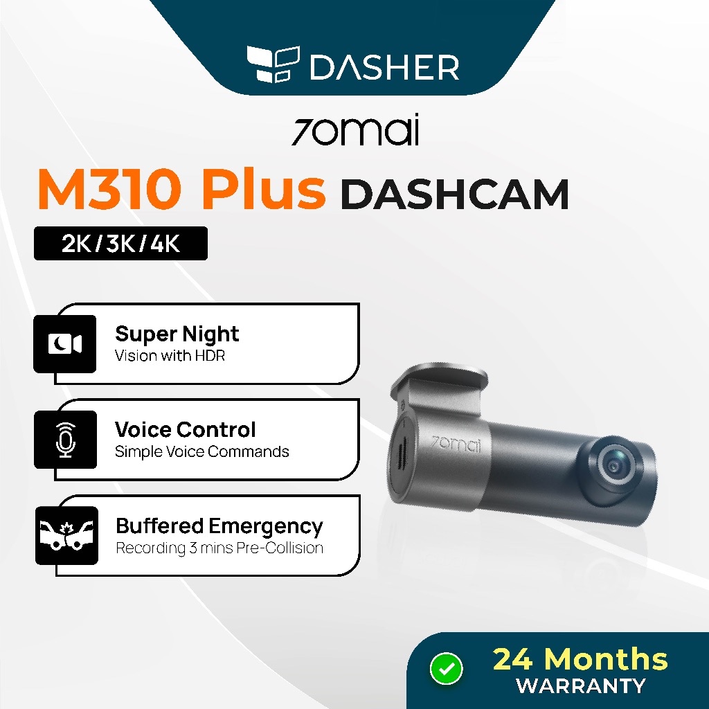 70mai M310 Plus Front Dashcam Super Night Vision Buffered บันทึกฉุกเฉิน Voice & App Control