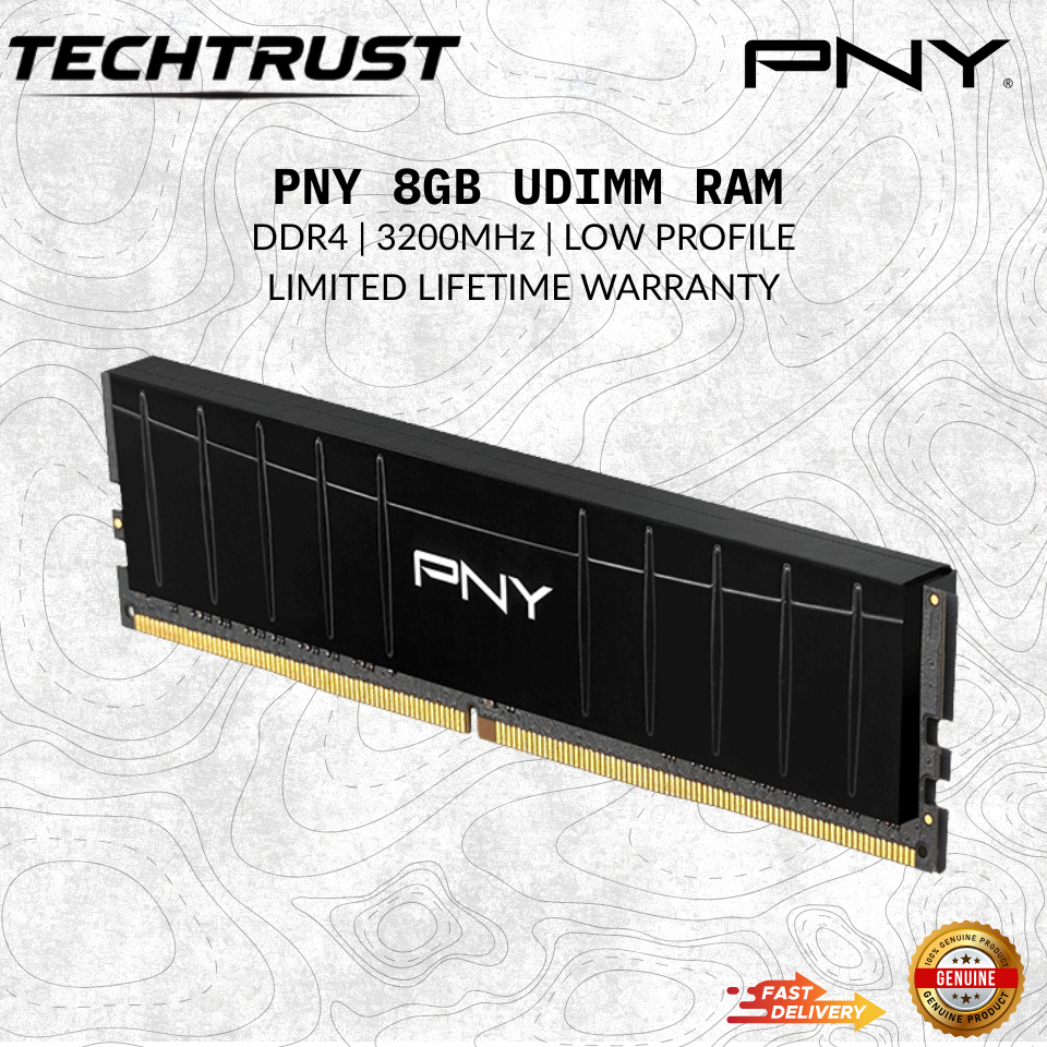 PNY 8GB DDR4 3200MHz หน่วยความจําเดสก์ท็อปโปรไฟล์ต่ํา – (MD8GD4320016ห้างหุ้นส่วนจํากัด)