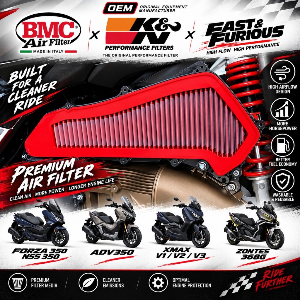 PERFORMANCE AIR FILTER XMAX V1 V2 V3 ADV350 FORZA350 NSS350 ZONTES 368G/K/D/E ZT368G BMC