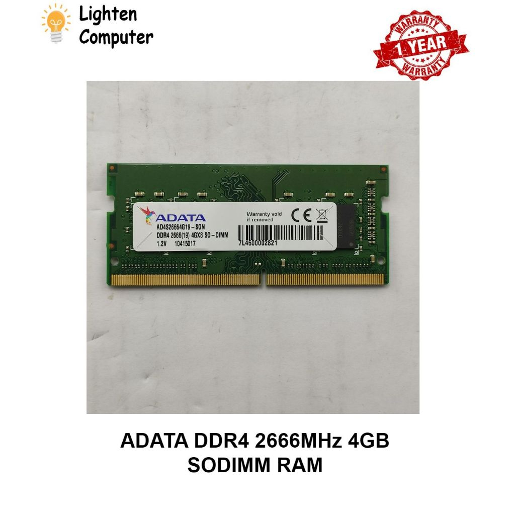 USED ADATA DDR4 2666MHz 4GB | พีซี4 2666 | แรมแล็ปท็อป | SODIMM RAM