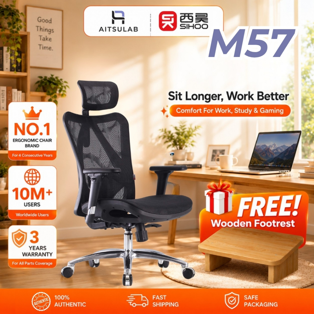 Sihoo M57 ตาข่ายเต็มรูปแบบตามหลักสรีรศาสตร์เก้าอี้สํานักงานเก้าอี้สําหรับเล่นเกมเก้าอี้ศึกษา Kerus P