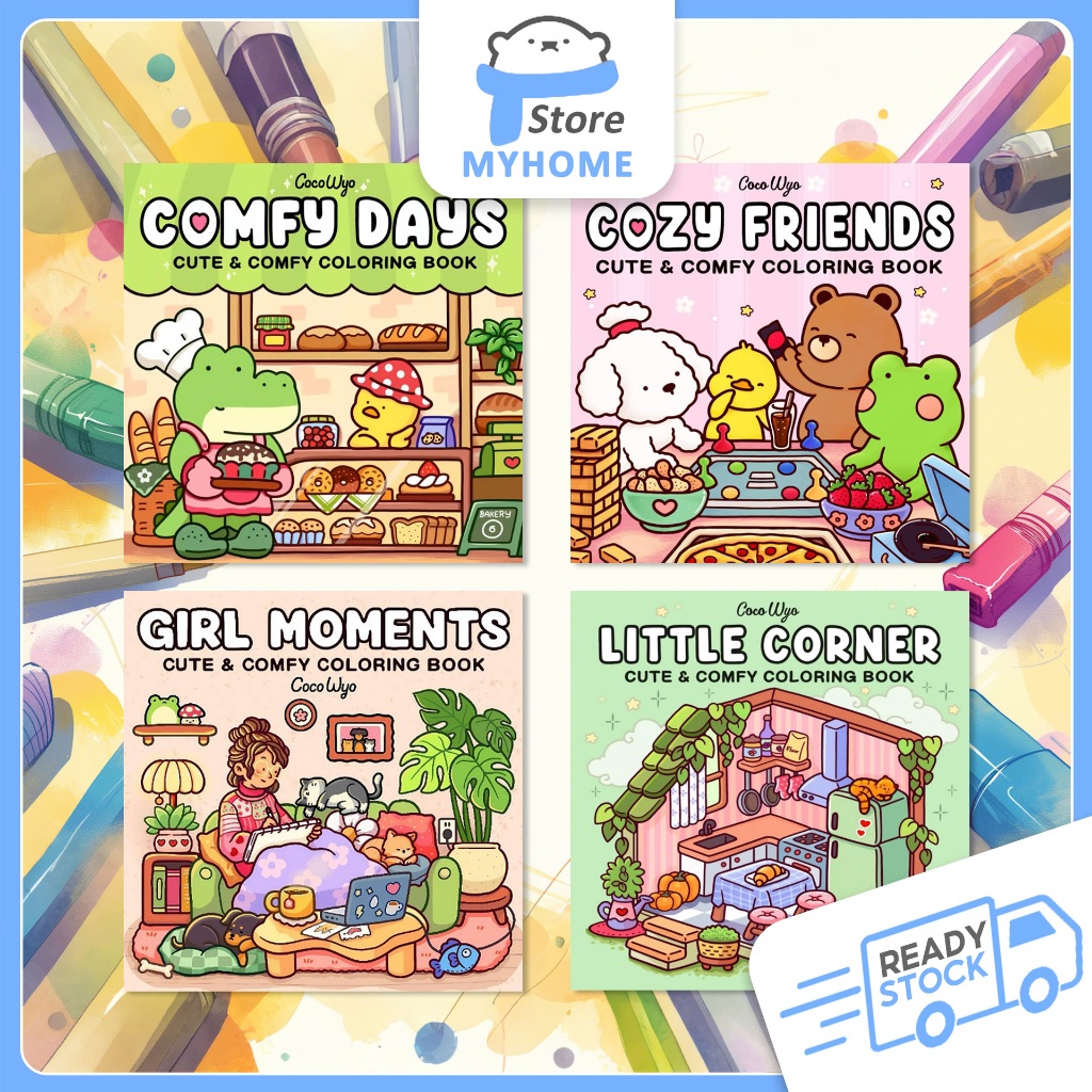 MYHOME Colouring Book for Kid Healing Coloring Book for adult buku mewarna Adults 46Pages 色本 彩色书