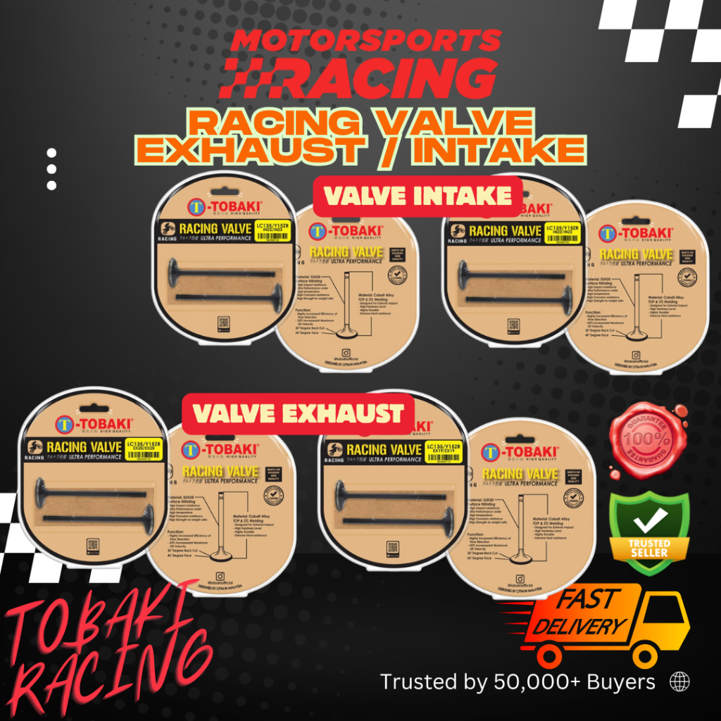 LC135/Y15ZR TOBAKI RACING VALVE EXHAUST/INTAAKE EX IN YAMAHA LC 135 Y15 ZR Y SUKU YSUKU