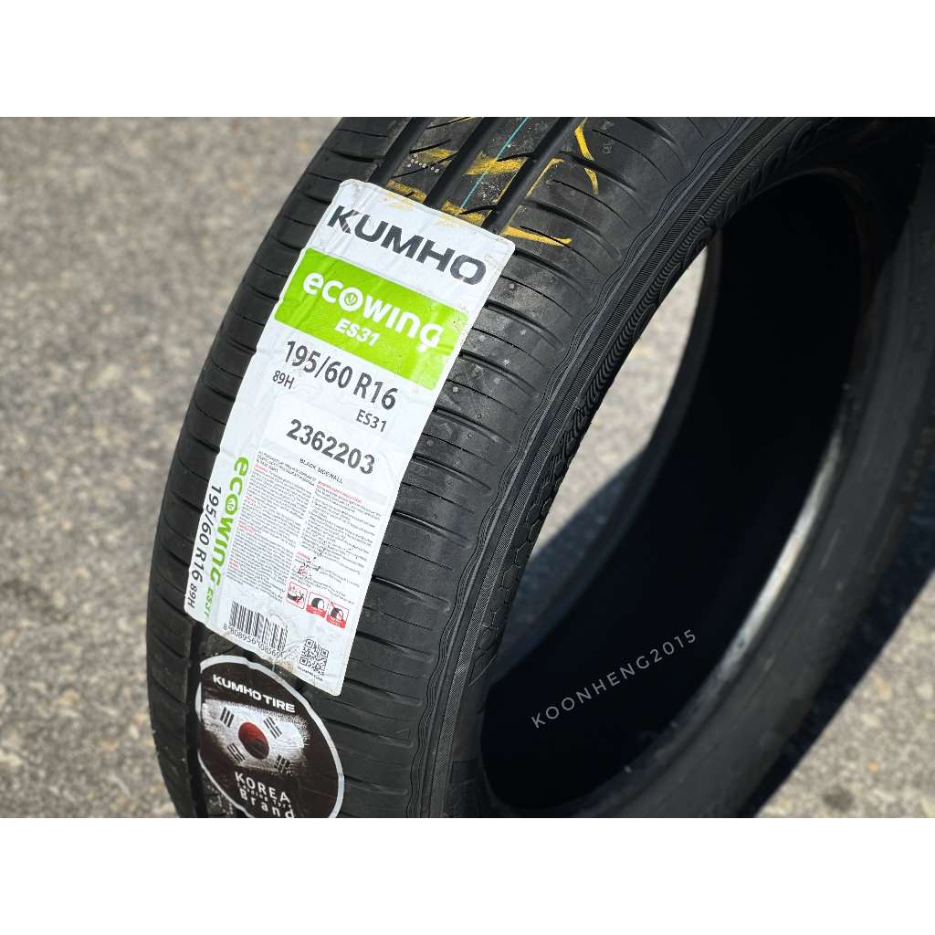ยางรถใหม่ KUMHO ECOWING ES31 Tyres 175/65/14 185/55/15 195/60R16 205/50R17 (ปี:2025/2026) Tayar -