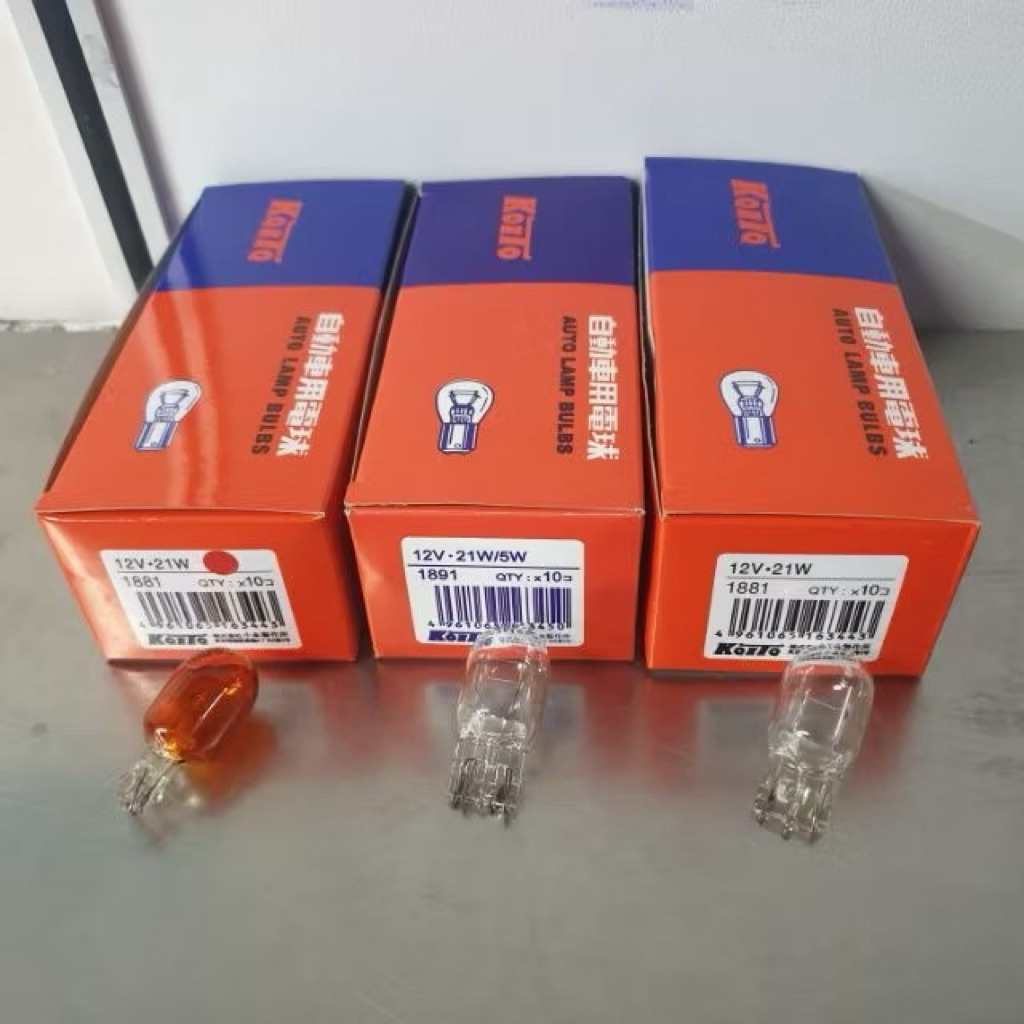 [ 1 กล่อง/ 10 ชิ้น ] Koito JAPAN 12V T20 W21/5W 1891 7443 หลอดไฟ Viva ไฟเบรค Double Filament