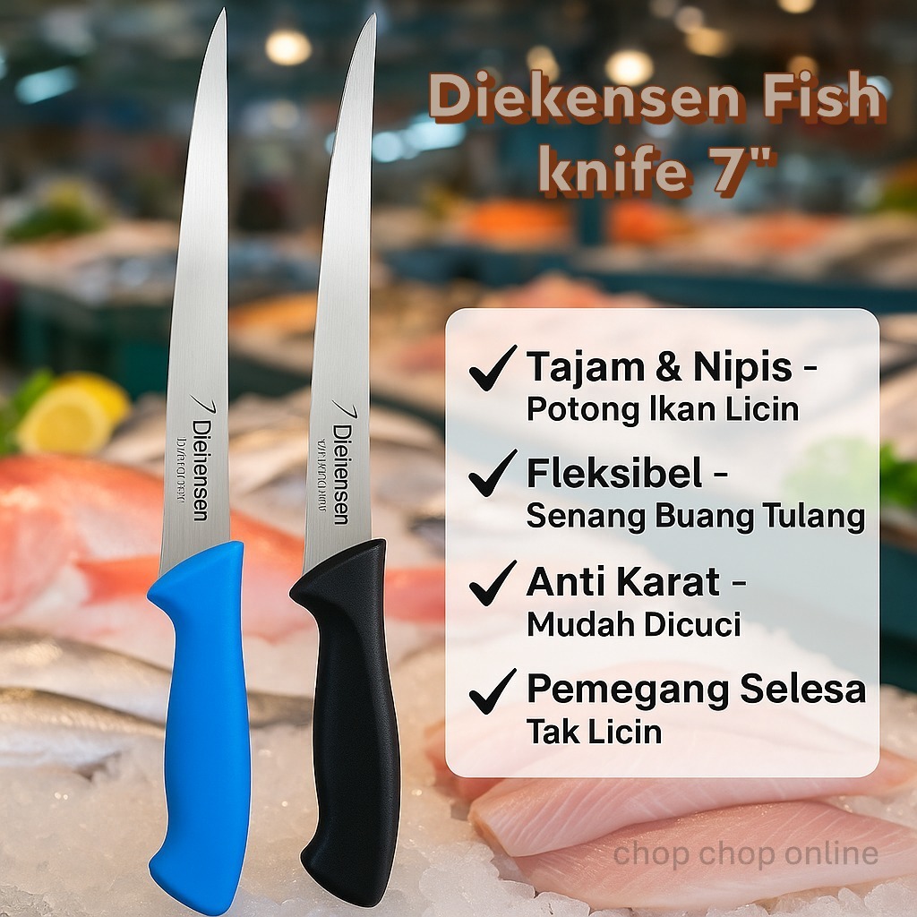 มีดแล่ปลา Diekensen 7" | มีดปลาคมสไลด์บาง ซาซิมิ & ปลา การประมวลผล ​สแตนเลส​ (FK7)