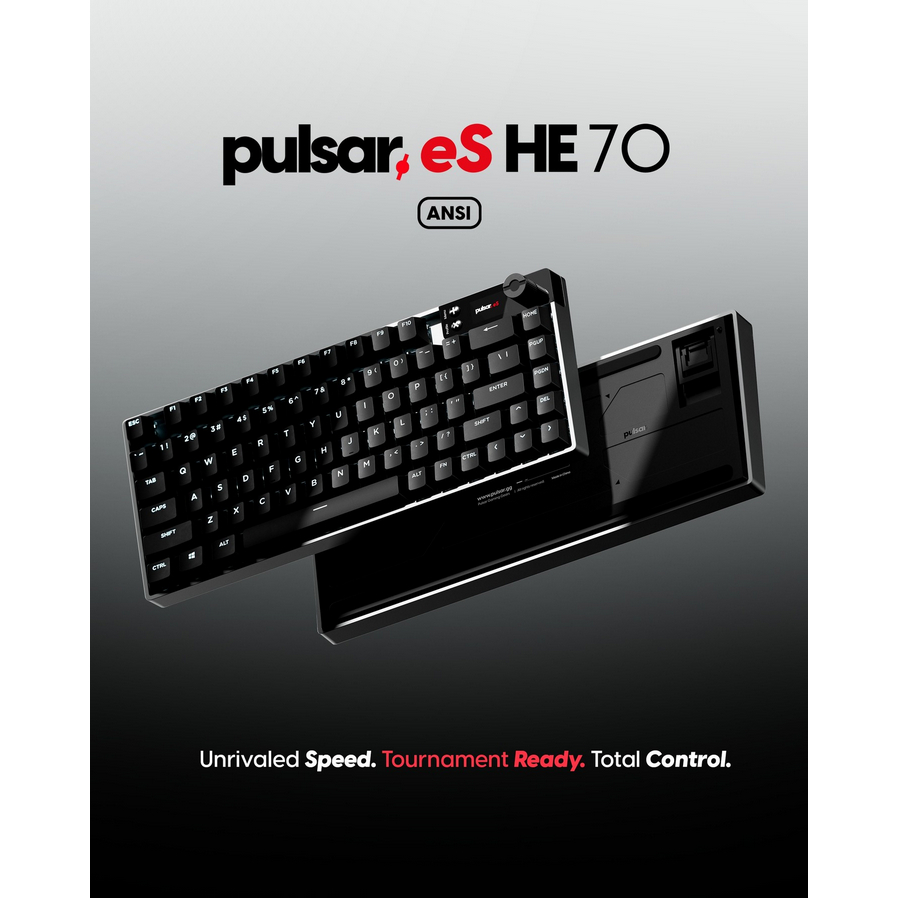 Pulsar eS HE 70 ANSI Hall Effect Magnetic จอแสดงผล LCD แบบมีสายแบบไดนามิก RGB Linear Raesha สวิตช์แม