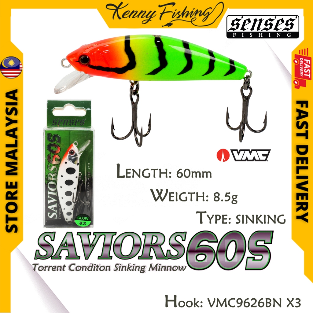 Senses Saviours 60S Lure 60 S Sinking Minnow Saviour SVR60S 60mm 8.5g