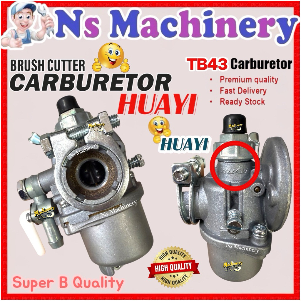 Huayi คาร์บูเรเตอร์ TB43 Tu43 TL43 Bg430 Tb52 เครื่องตัดหญ้าคาร์บูเรเตอร์ Mesin รัมพุต