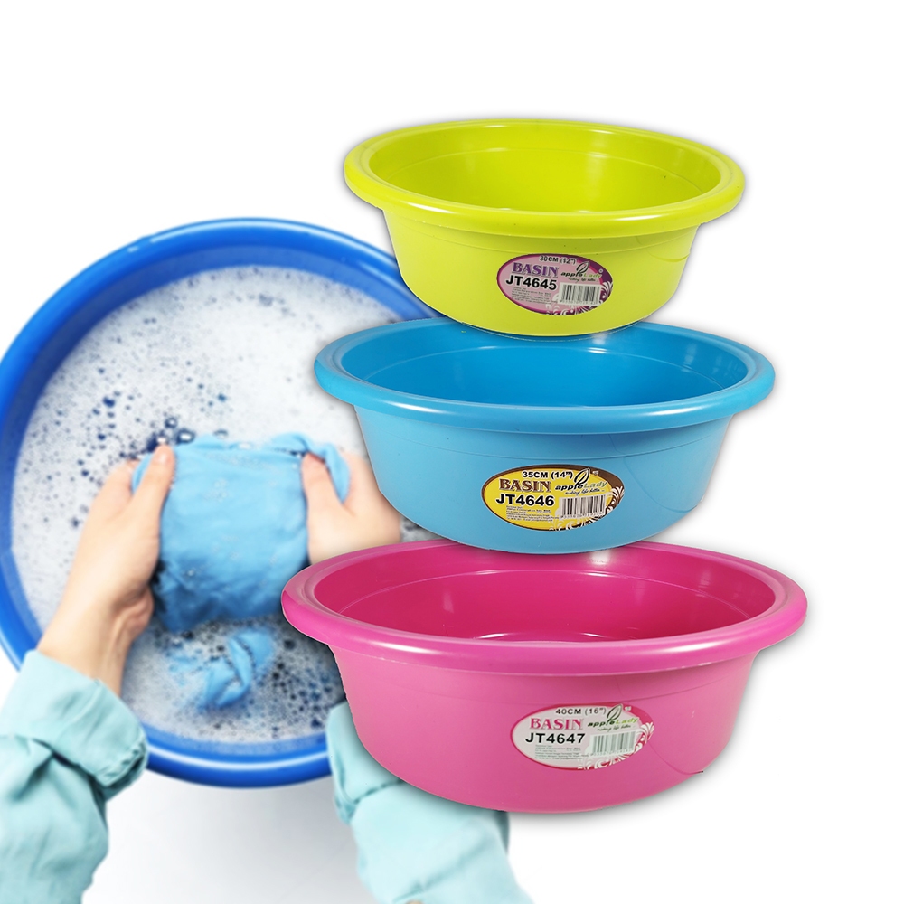 อ่างล้างหน้าพลาสติกซักผ้าเสื้อผ้าผักผลไม้Ben Cuci Pinggan Baju Sayur Buah 12" 14" 16"