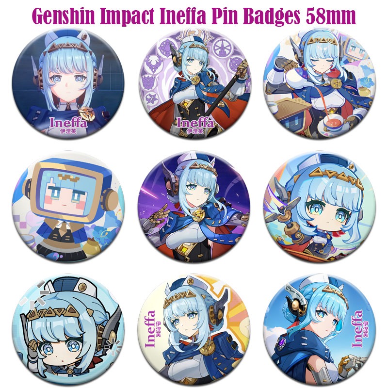 Genshin Impact Ineffa Nod-Krai Character Pin Button Badge 58mm