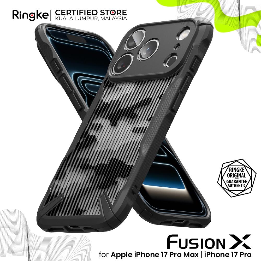 RINGKE FUSION X Camouflage Design iPhone 17 Pro Max/ 17 Pro Augmented Bumper Military Design Hard Ba