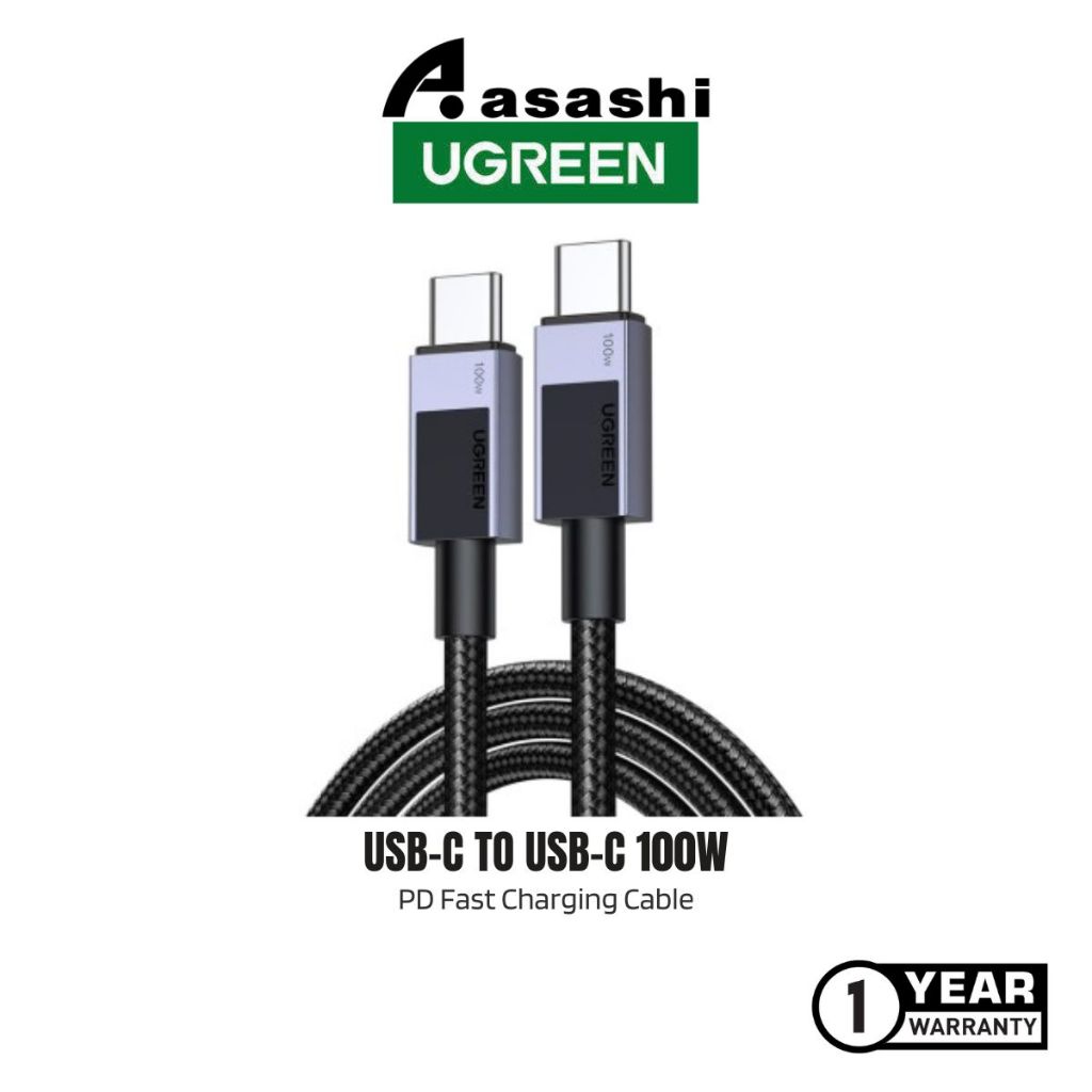 UGREEN 45063 / 45064 USB-C TO USB-C 100W PD สายชาร์จเร็ว - 1m / 2m