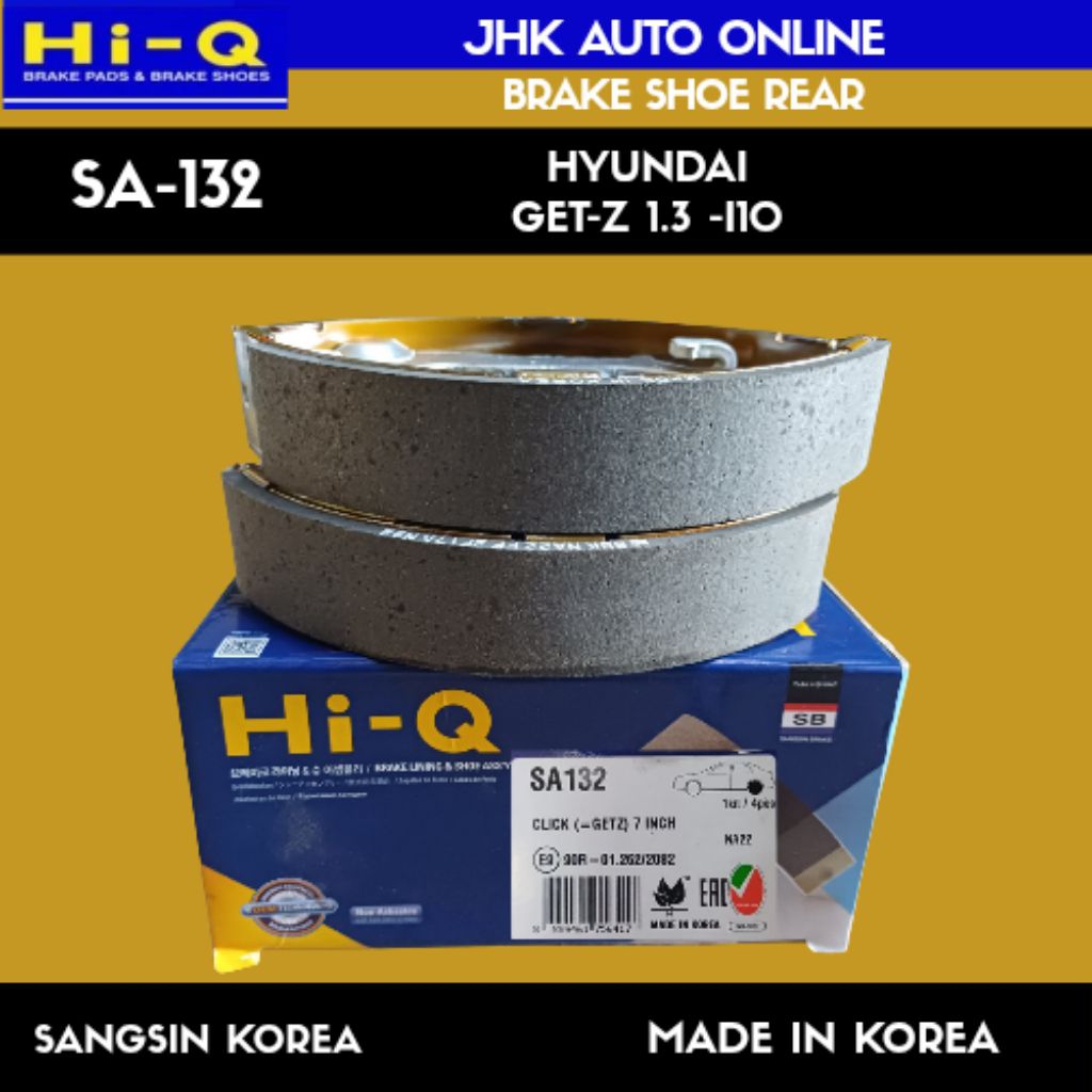SA-132ss(5 หลุม)รองเท้า BRAKE REAR HYUNDAI GET-Z 1.3 I10 100% ใหม่ HI-Q SANGSIN MADE IN KOREA