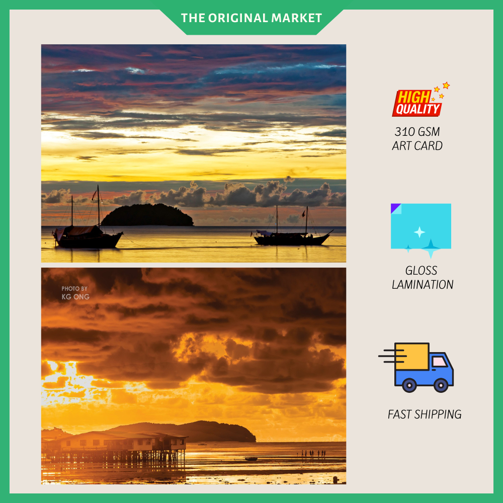 โปสการ์ด - Kota Kinabalu Sunset (ชุด 2 ชิ้น)