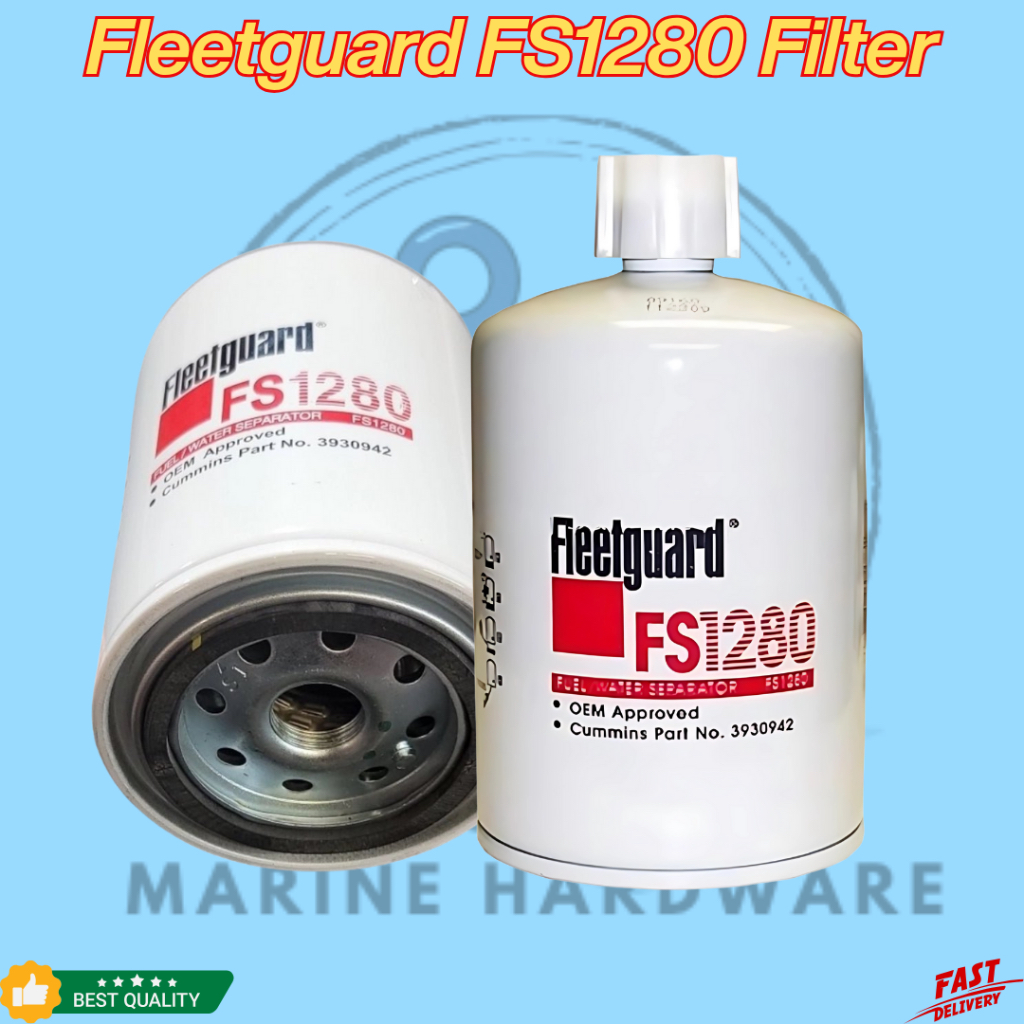 Fleetguard FS1280 เครื่องกรองน้ํามันเชื้อเพลิง/แยกน้ํา Spin-On