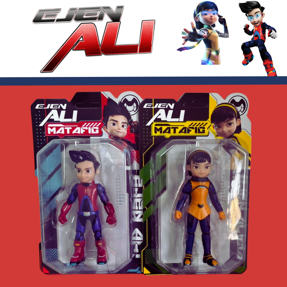 Ejen Ali & Alicia Action Figure รุ่น MATAFIG ของเล่นตกแต่ง Patung Aksi Ejen Ali Ali Alicia 25131-32
