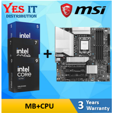 MSI PRO B860M-A WIFI mATX เมนบอร์ด WIFI 7 DDR5 + Intel Ultra 5 / Ultra 7 / Ultra 9 โปรเซสเซอร์