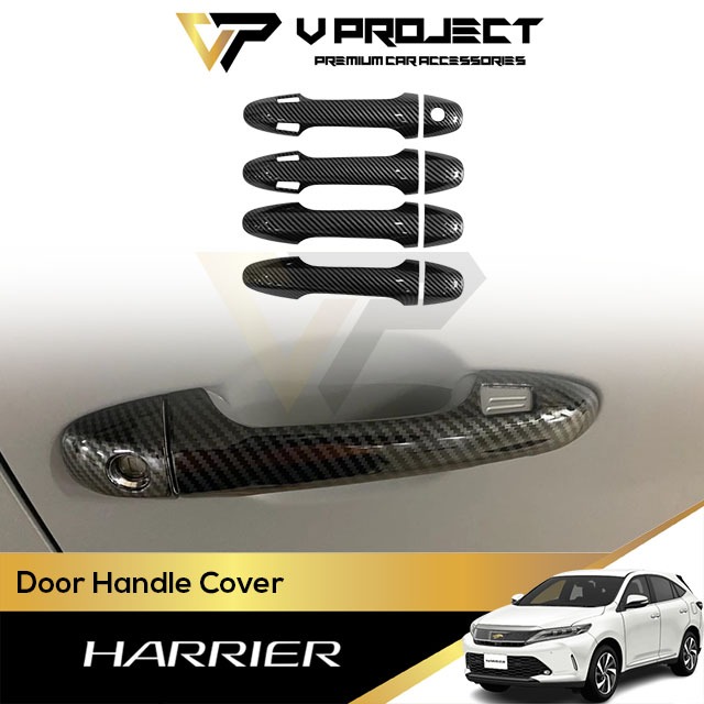 Toyota Harrier ZSU60 ZSU60 XU60 มือจับประตูฝาครอบคาร์บอน Moulding Trim (2013 - 2020) V โครงการรถอุปก