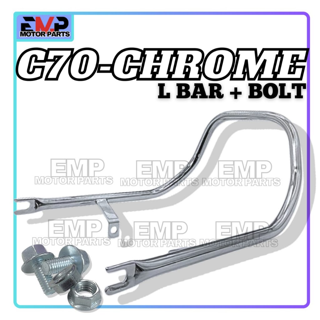L BAR C70 SPOILER C70 SEAT BAR C70 CHROME HONDA SEKALI SKRU & BOLTS